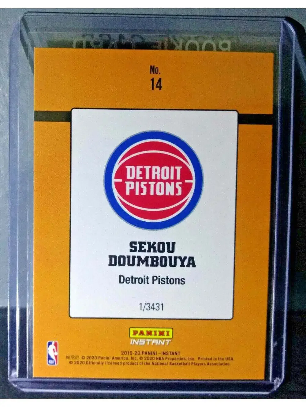 Sekou Doumbouya 2019-20 Panini NBA #14 Rated Rookie Retro Card 1/3431